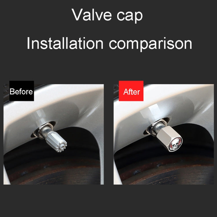 4pcs /Set Headset Skeleton Metal Tire Valve Caps Automobile Universal Modified Valve Covers(Silver) by buy2fix