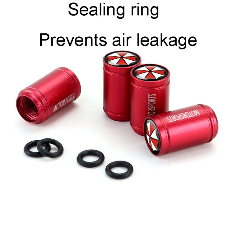 4pcs /Set Umbrella Metal Tire Valve Caps Automobile Universal Modified Valve Covers(Black) - Tire Valve Caps by buy2fix | Online Shopping UK | buy2fix
