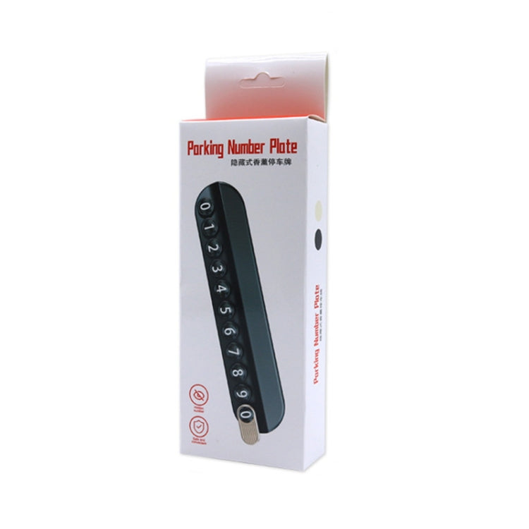 Car Temporary Parking Plate With Aroma Diffuser Moving Car Phone Number Plate Box Packing(Black) by buy2fix