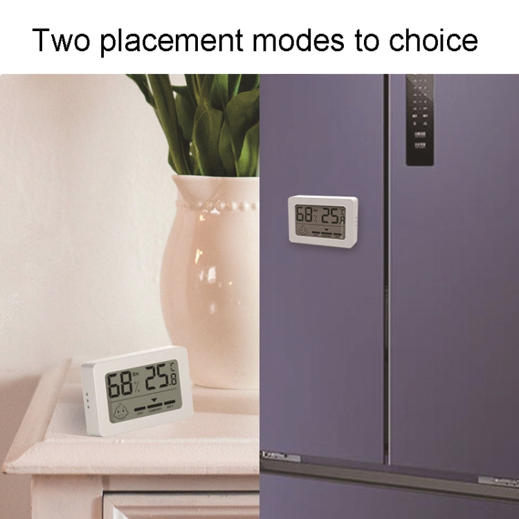 Household Indoor Mini Electronic Temperature And Humidity Meter With Stand(White) by buy2fix