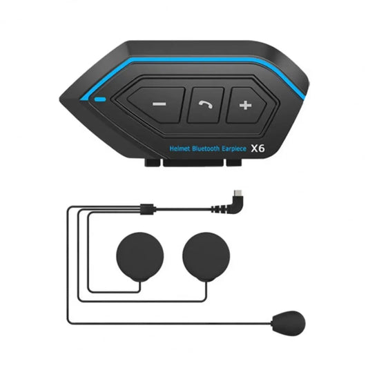 X6 Helmet Bluetooth Headset Wireless Waterproof Moto Handsfree Stereo Headphone(Soft Line Wheat) - Motorcycle Walkie Talkie by buy2fix | Online Shopping UK | buy2fix