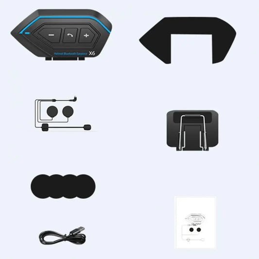 X6 Helmet Bluetooth Headset Wireless Waterproof Moto Handsfree Stereo Headphone(Soft Line Wheat) - Motorcycle Walkie Talkie by buy2fix | Online Shopping UK | buy2fix