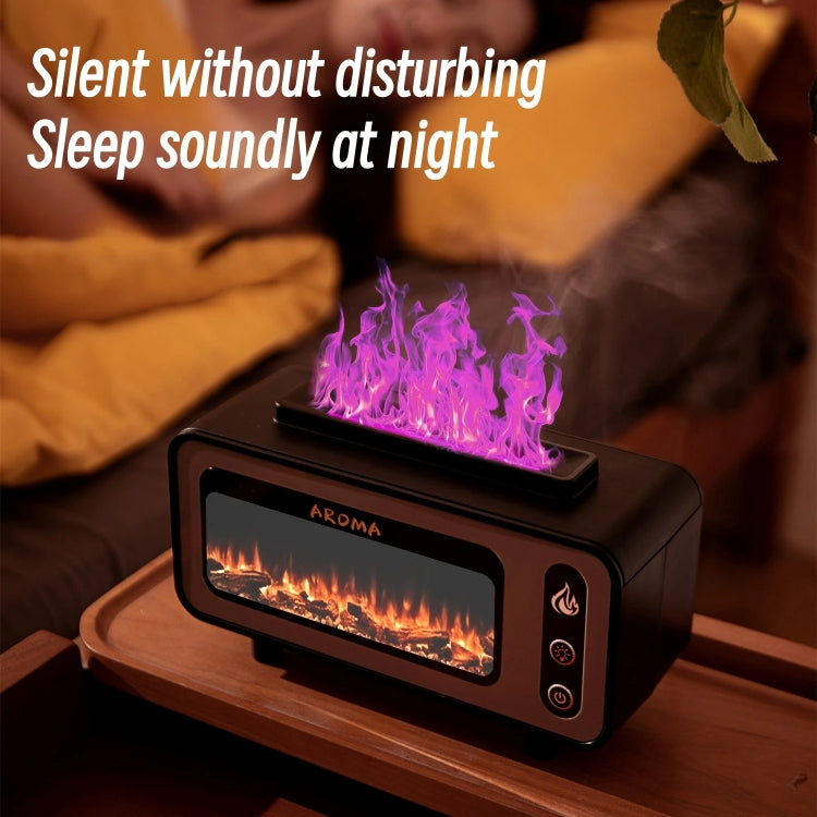 200ml Fireplace Flame Aromatherapy Air Humidifier USB Colorful Night Light Essential Oil Diffuser(White) - Air Purifiers & Accessories by buy2fix | Online Shopping UK | buy2fix