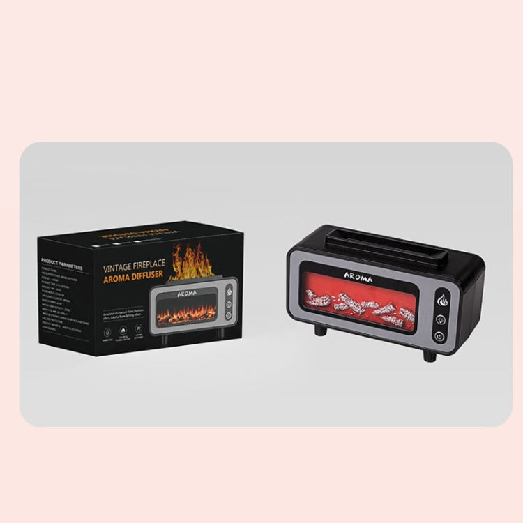 200ml Fireplace Flame Aromatherapy Air Humidifier USB Colorful Night Light Essential Oil Diffuser(Black) by buy2fix