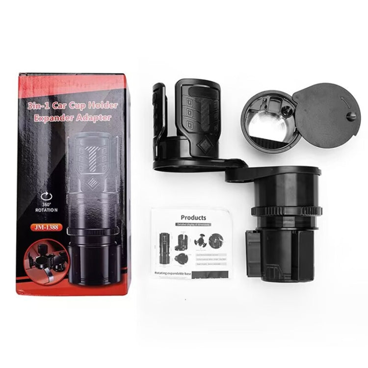 Carbon Fiber Multifunctional Car Modified Water Cup Holder Ashtray(Black) by buy2fix