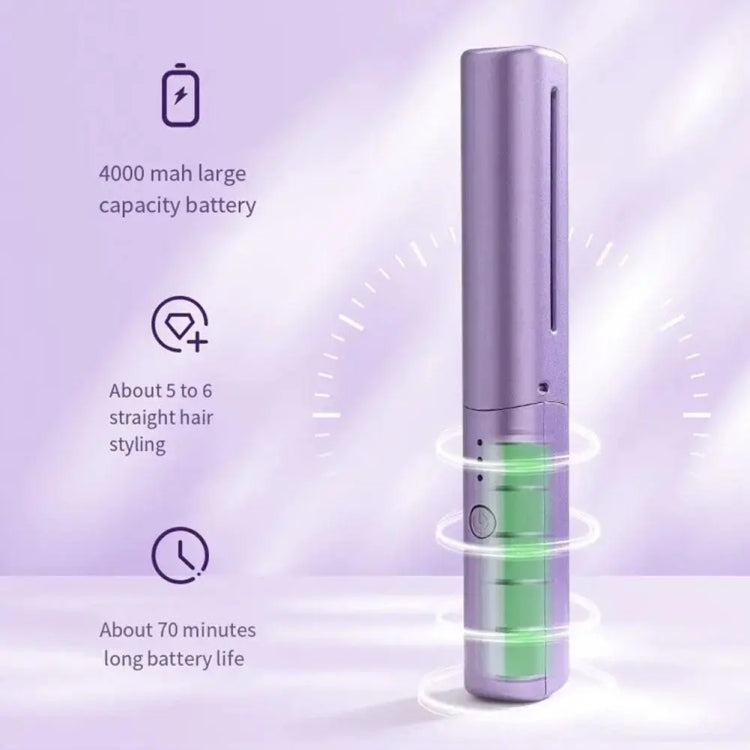 2 In 1 Portable USB Rechargeable Hair Curler Dual Usage Hair Straightening Comb(Green) - Hair Curler by buy2fix | Online Shopping UK | buy2fix