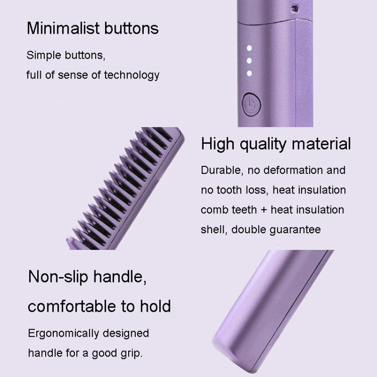 2 In 1 Portable USB Rechargeable Hair Curler Dual Usage Hair Straightening Comb(Green) - Hair Curler by buy2fix | Online Shopping UK | buy2fix