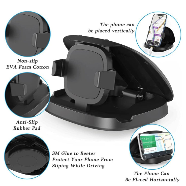 360 Degree Rotating Suction Cup Car Dashboard Mobile Phone Holder(Black) - Universal Car Holders by buy2fix | Online Shopping UK | buy2fix