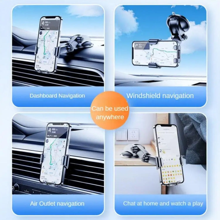 SHUNWEI SD-1132B Car Phone Suction Cup + Air Vent Holder Gravity Sensing Support Bracket(Black) - Universal Car Holders by SHUNWEI | Online Shopping UK | buy2fix