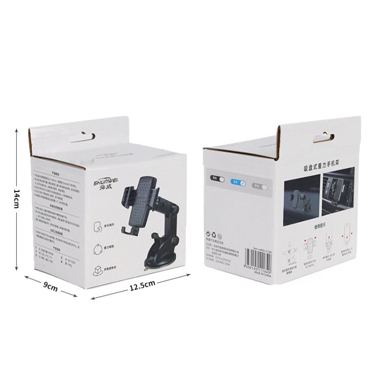 SHUNWEI SD-1132B Car Phone Suction Cup + Air Vent Holder Gravity Sensing Support Bracket(Black) by SHUNWEI