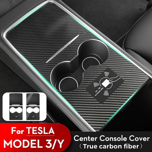 For Tesla Model 3 / Y Carbon Fiber Center Panel Protective Film Anti-Scratch Car Interior(Matte) by buy2fix