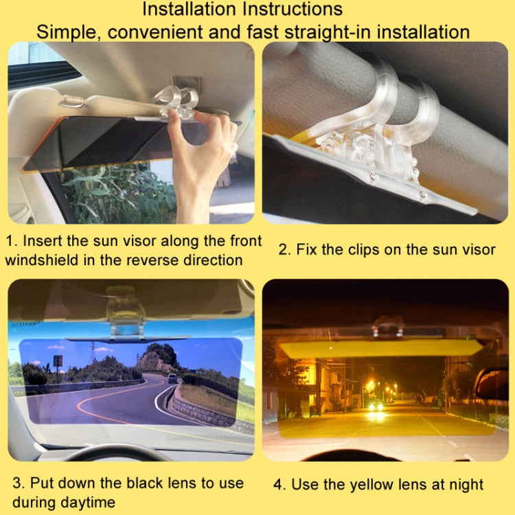 SHUNWEI SD-2301 Car Sun Visor Day Night Anti Glare Visor Adjustable Visor Protection(Black) - Sunglasses & Glasses Clips by SHUNWEI | Online Shopping UK | buy2fix