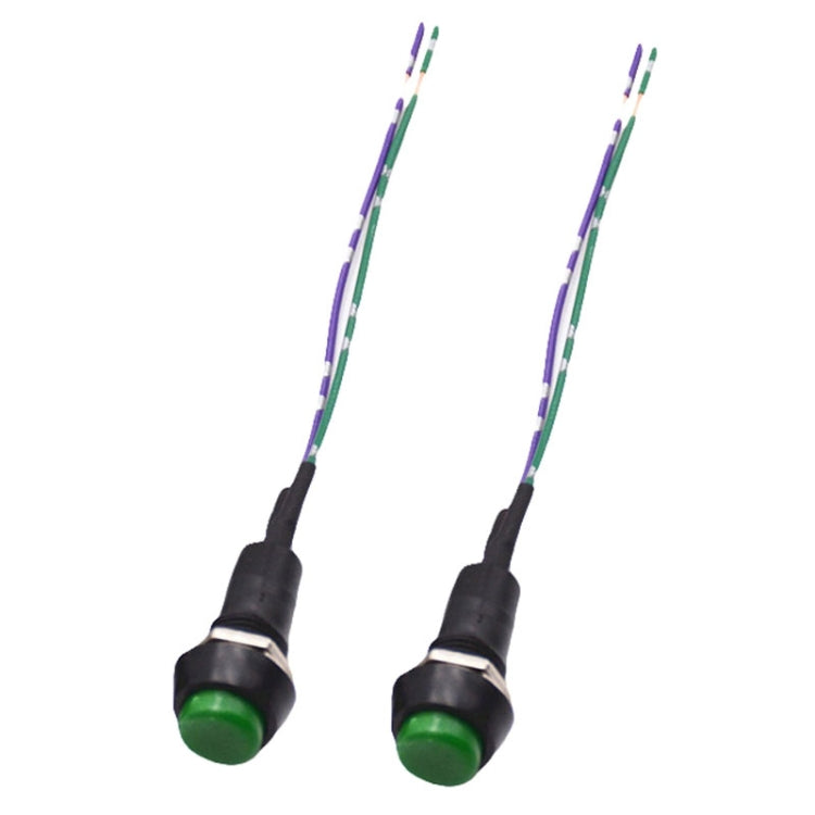 2pcs Car Modification Horn Switch Universal Button Modification Small Switch(Green Button) - Car Switches by buy2fix | Online Shopping UK | buy2fix
