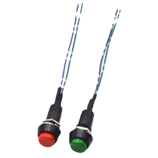 2pcs Car Modification Horn Switch Universal Button Modification Small Switch(Green Button) by buy2fix