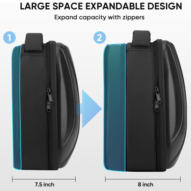 For Meta Quest 3 Hard Suitcase Expandable Capacity Shoulder Backpack - VR Accessories by buy2fix | Online Shopping UK | buy2fix