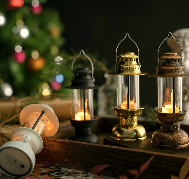 Retro LED Electronic Portable Lights Christmas Decoration Night Lights, Style: Copper Line (Black) - Holiday Lights by buy2fix | Online Shopping UK | buy2fix
