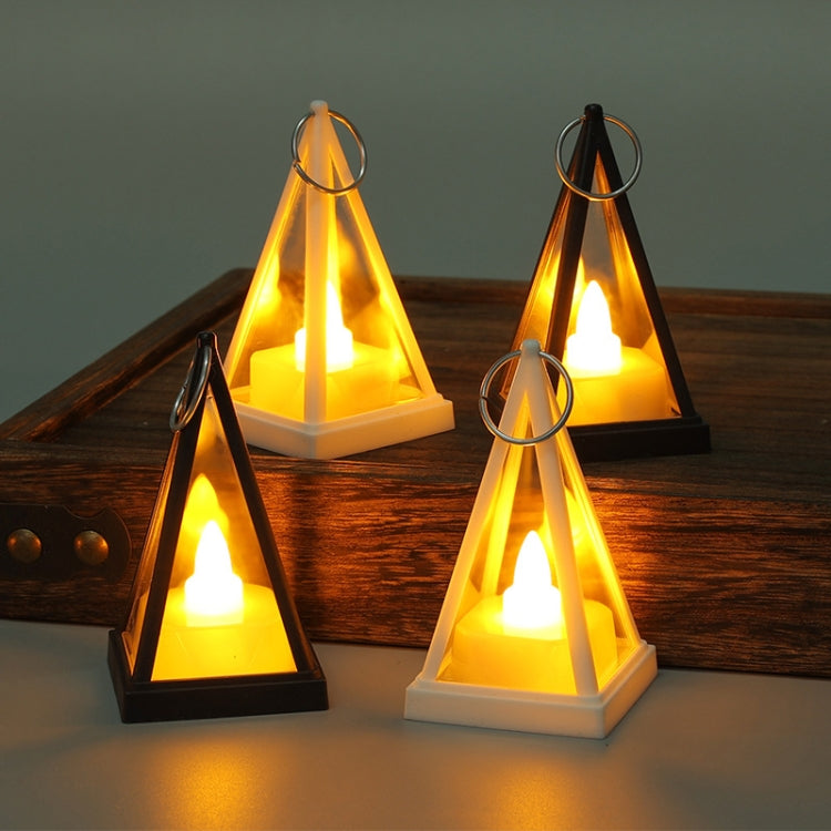 Cubic Triangle LED Electronic Candle Lights Pyramid Party Atmosphere Decoration Lamps(Black) by buy2fix