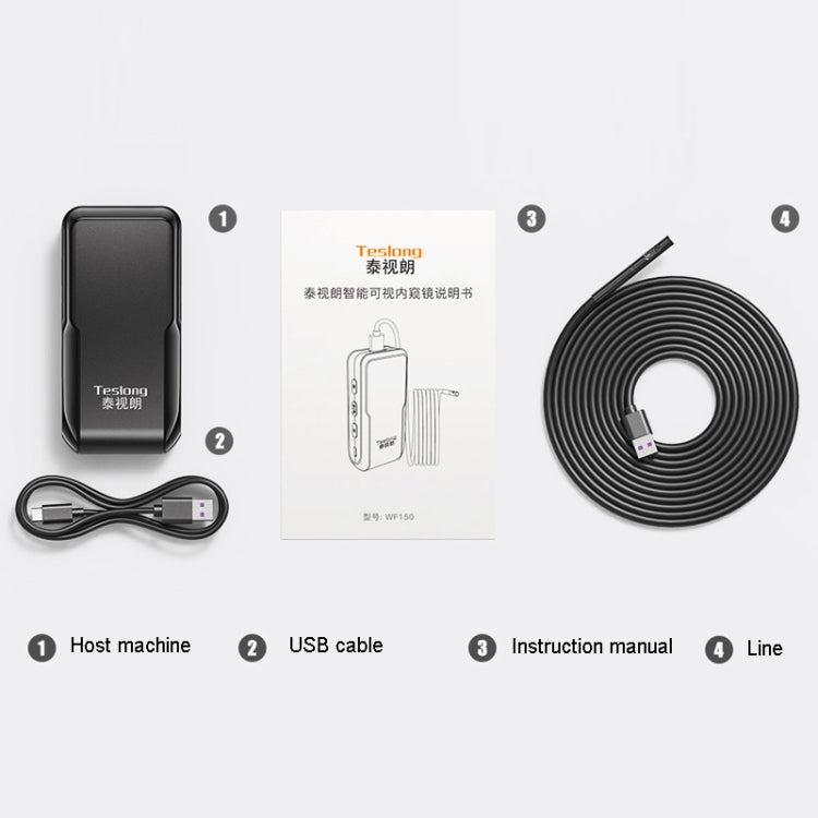 Teslong WF150 5mm WiFi Connected HD Industrial Borescope Industrial Maintenance Tools by TESLONG