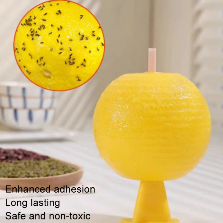 8cm Fruit Fly Balls for Indoor Use Insect Trap Sticky Insect Balls(Yellow With Base+Double-side Glue) by buy2fix