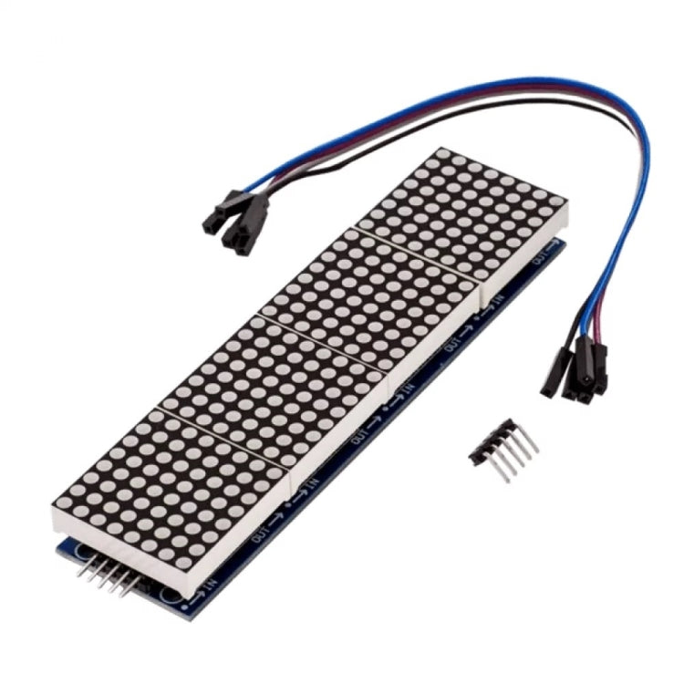 MAX7219 Point Battage Module LH Control Single-Chip Module 4 In 1 Display With 5P Cable, Specification: Blue Light - LCD & LED Display Module by buy2fix | Online Shopping UK | buy2fix