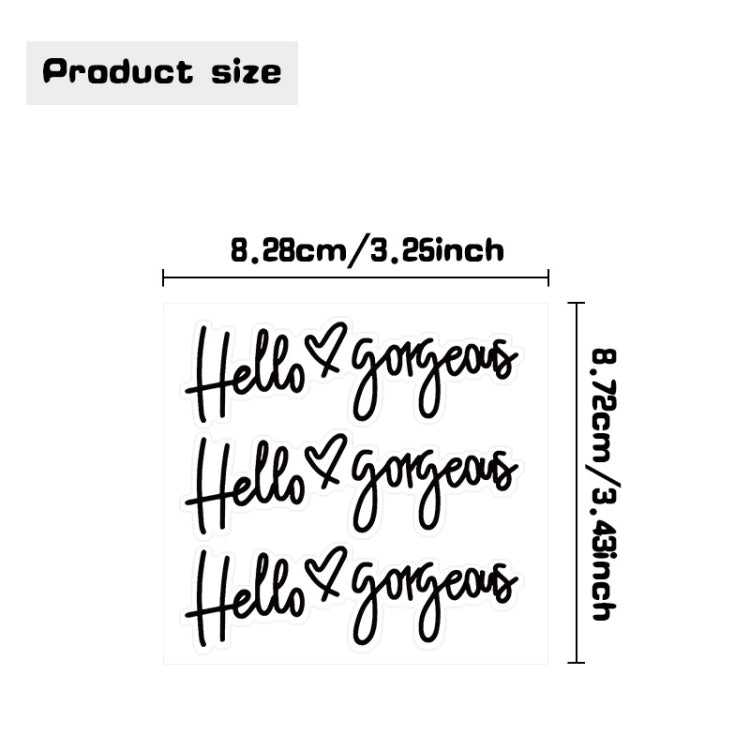 3sheets /Set Hello gorgeous Car Stickers Inverted Rear Mirror Glass Sticker - Decorative Sticker by buy2fix | Online Shopping UK | buy2fix