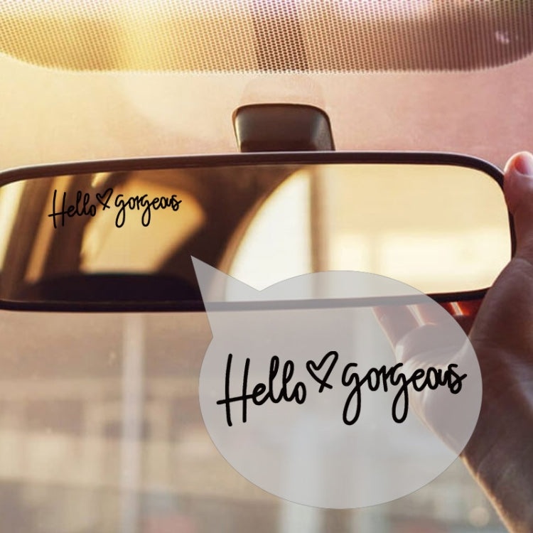 3sheets /Set Hello gorgeous Car Stickers Inverted Rear Mirror Glass Sticker - Decorative Sticker by buy2fix | Online Shopping UK | buy2fix