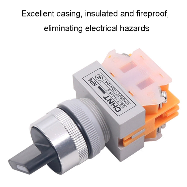 CHNT NP4-20X/31 Rotary Button 3-Position Self-Locking Transfer Switch Contacts 2 Normally Open - Car Switches by CHNT | Online Shopping UK | buy2fix