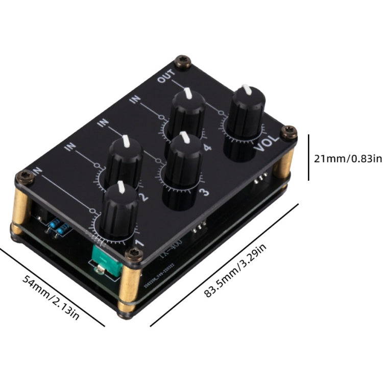 Portable 4-Way Stereo Line Passive Mixer Console(TX400) - Live Sound Effects Processors by buy2fix | Online Shopping UK | buy2fix