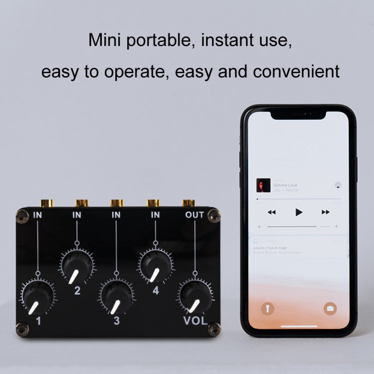 Portable 4-Way Stereo Line Passive Mixer Console(TX400) - Live Sound Effects Processors by buy2fix | Online Shopping UK | buy2fix