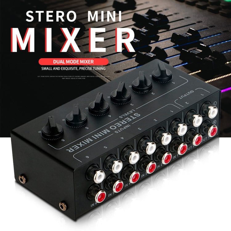 Audio Stereo Hub 6-Channel Passive Mixer Controller(CX600) - Live Sound Effects Processors by buy2fix | Online Shopping UK | buy2fix