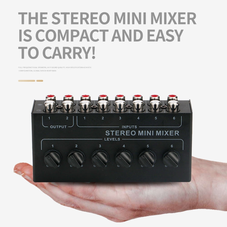 Audio Stereo Hub 6-Channel Passive Mixer Controller(CX600) - Live Sound Effects Processors by buy2fix | Online Shopping UK | buy2fix