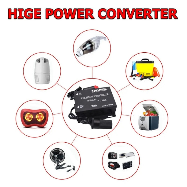 Car Audio Subwoofer Modification Cigarette Lighter Plug Power Converter Buck, Model: 24V-12V 10A - Step-down Transformer by buy2fix | Online Shopping UK | buy2fix