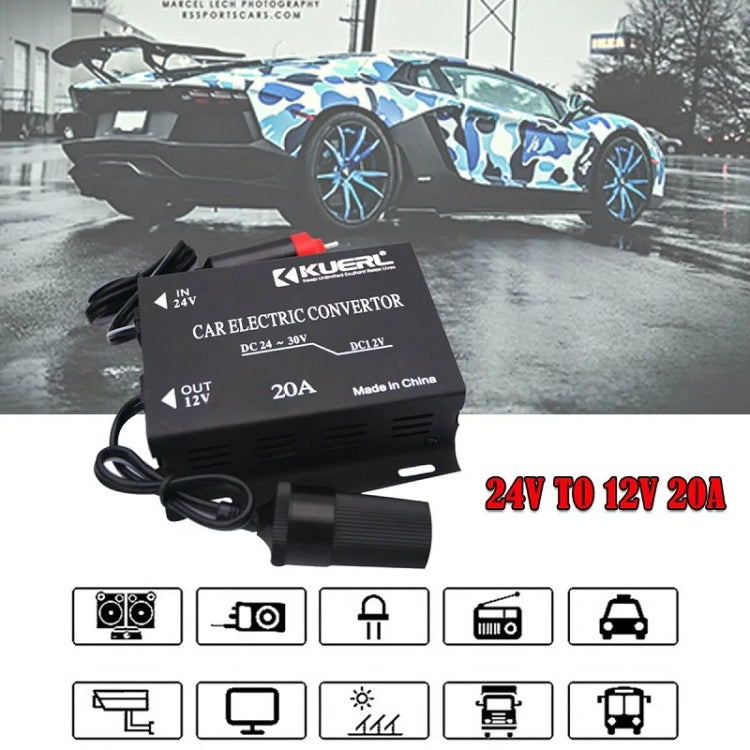 Car Audio Subwoofer Modification Cigarette Lighter Plug Power Converter Buck, Model: 24V-12V 10A - Step-down Transformer by buy2fix | Online Shopping UK | buy2fix