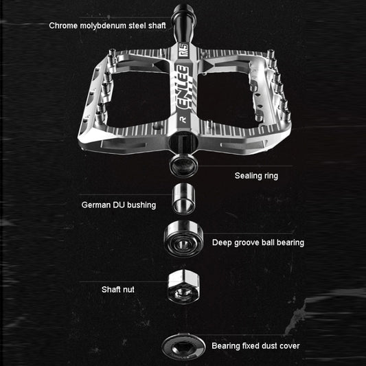 ENLEE R5 1pair Mountain Bike Pedals Bicycle Cycling Wider Non-Slip Footrest Bearing(Purple) by ENLEE