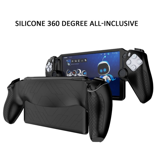 For Sony PS Portal Game Console Silicone Protective Cover Oil Spray All-Inclusive Protective Case(Black) by buy2fix