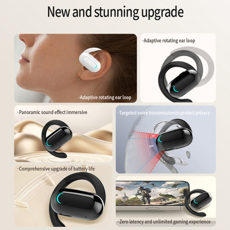 M-F9 Rotatable Ear-mounted ENC Call Noise Reduction Bluetooth Stereo Sports Earphones(Pure Black) - Bluetooth Earphone by buy2fix | Online Shopping UK | buy2fix