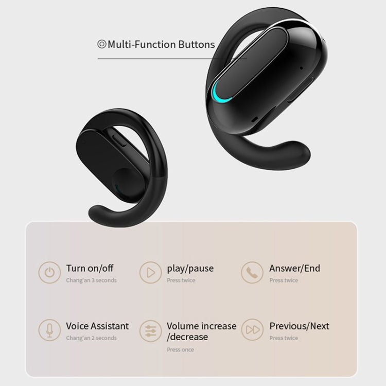M-F9 Rotatable Ear-mounted ENC Call Noise Reduction Bluetooth Stereo Sports Earphones(Black Blue) - Bluetooth Earphone by buy2fix | Online Shopping UK | buy2fix