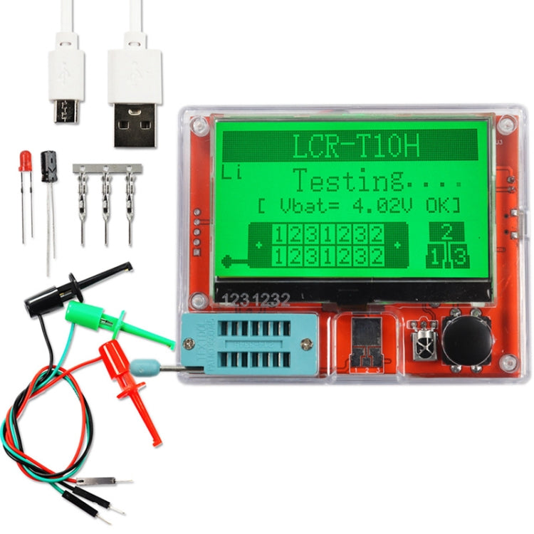 LCR-T10H Transistor Tester TFT Display For Diode Triode Capacitor Resistor Test, Spec: Built Lithium Battery - Battery & Resistance Tester by buy2fix | Online Shopping UK | buy2fix
