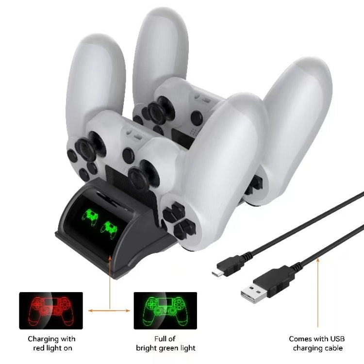 For PS4 Slim / Pro Gamepad Docking Charger Controller Dual Charger With Display Lights(Black) - Charger & Power by buy2fix | Online Shopping UK | buy2fix