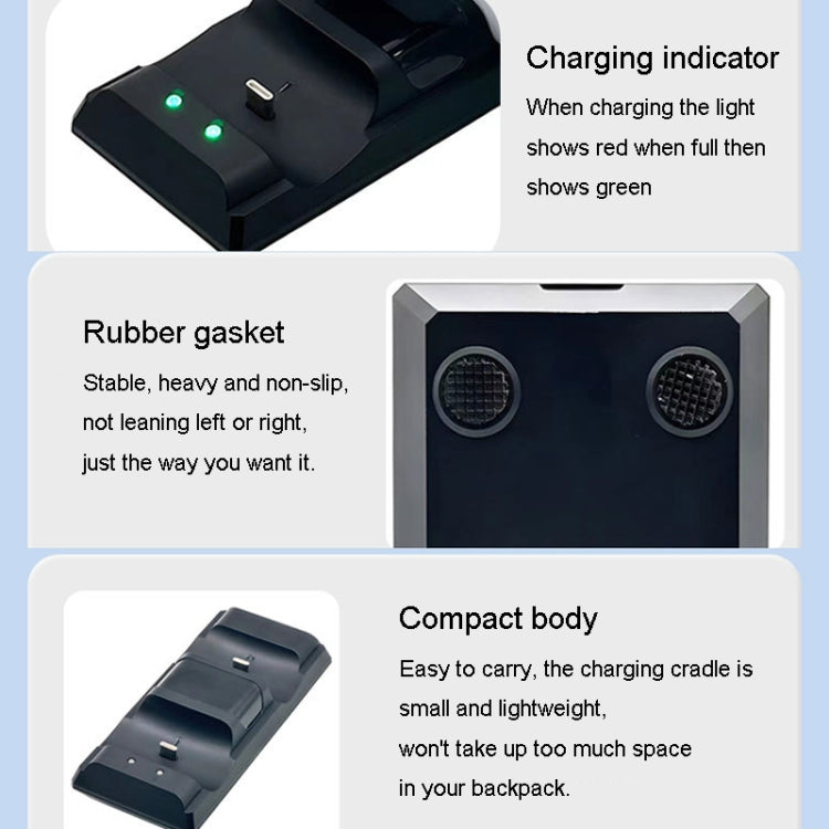 For PS5 Controller Dock Charger Gamepad Dual Port Quick Charger(Black) - Charger & Power by buy2fix | Online Shopping UK | buy2fix