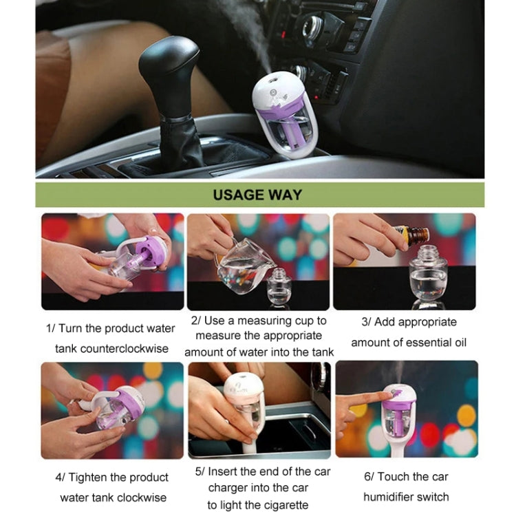 Car Negative Ion Spray Humidifier Aromatherapy Air Purifier(Pink) - Air Purifier by buy2fix | Online Shopping UK | buy2fix