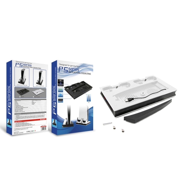 For PS5 Digital / Optical Drive Console Cooling Fan Controller Charging Base With Light Dock Stand(Black) - Charger & Power by buy2fix | Online Shopping UK | buy2fix