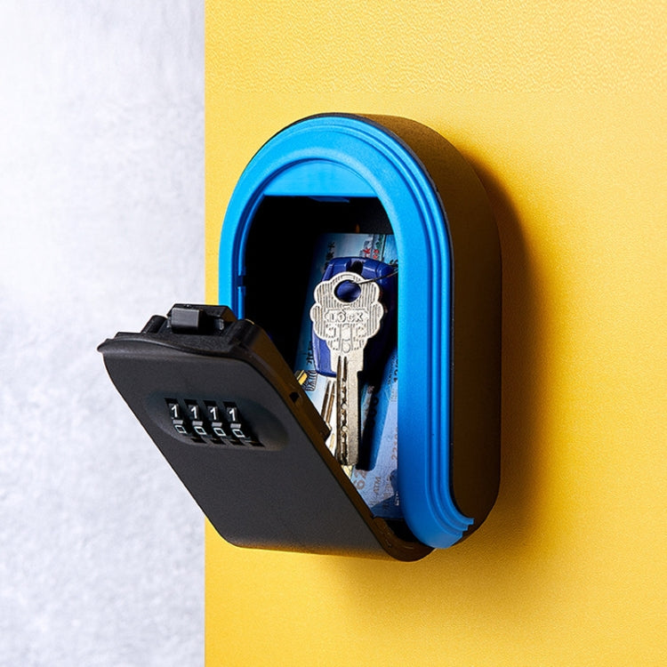 Full Plastic Key Box Password Lock Door Key Storage Password Box(Blue) by buy2fix