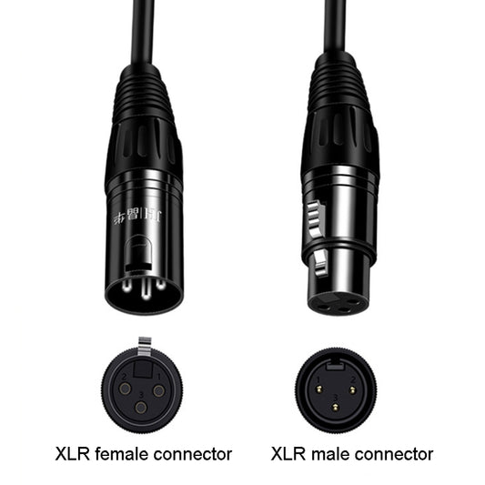 JINGHUA Microphone Cable XLR Male To Female Balanced Cable Mixing Console Amplifier Audio Cable, Length: 1.5M by JINGHUA