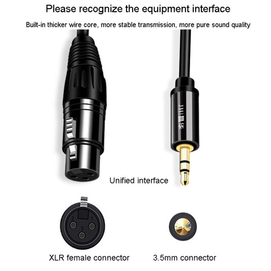 JINGHUA 3.5mm Male To XLR Female Microphone Cable Computer Mixer Audio Cable, Length: 1.5m by JINGHUA