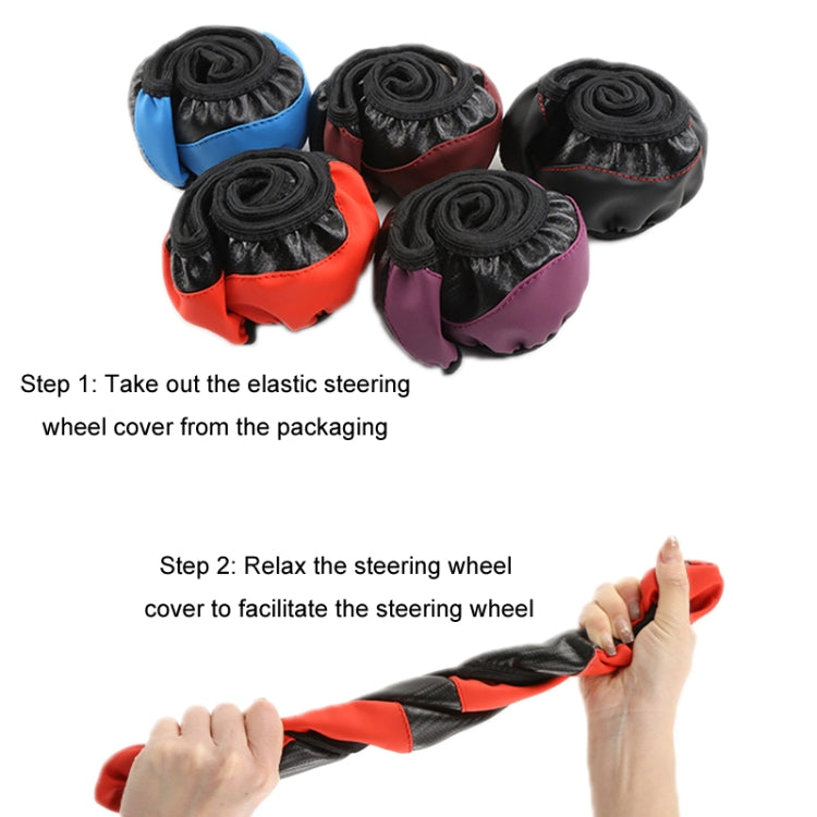 39cm Carbon Fiber Elastic Leather Without Inner Ring Car Steering Wheel Cover, Color: Black - Steering Wheel Accessories by buy2fix | Online Shopping UK | buy2fix