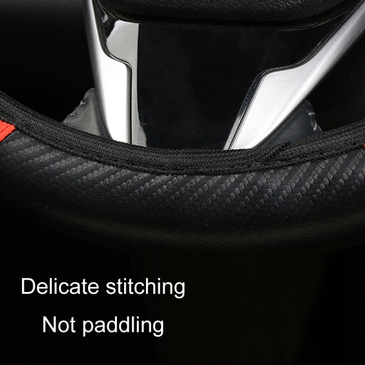 39cm Carbon Fiber Elastic Leather Without Inner Ring Car Steering Wheel Cover, Color: Purple - Steering Wheel Accessories by buy2fix | Online Shopping UK | buy2fix