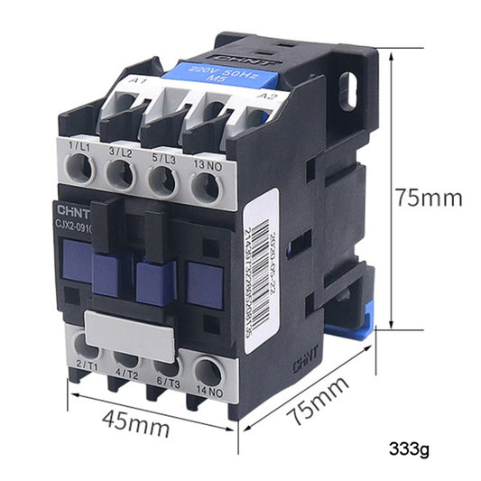 CHNT CJX2-0910 9A 220V Silver Alloy Contacts Multi-Purpose Single-Phase AC Contactor by CHNT