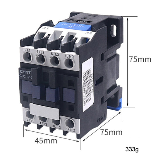 CHNT CJX2-1210 12A 220V Silver Alloy Contacts Multi-Purpose Single-Phase AC Contactor by CHNT