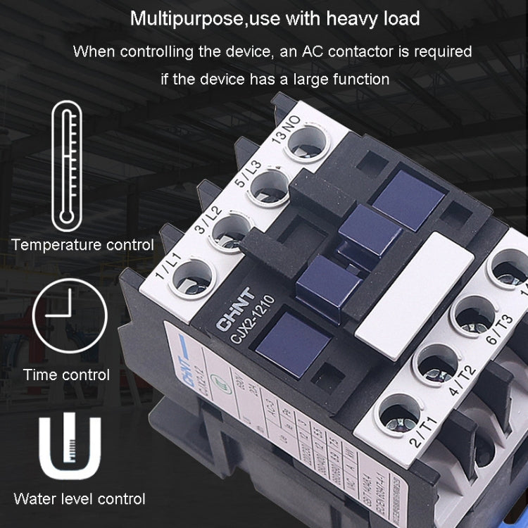 CHNT CJX2-1201 12A 220V Silver Alloy Contacts Multi-Purpose Single-Phase AC Contactor - Relays by CHNT | Online Shopping UK | buy2fix